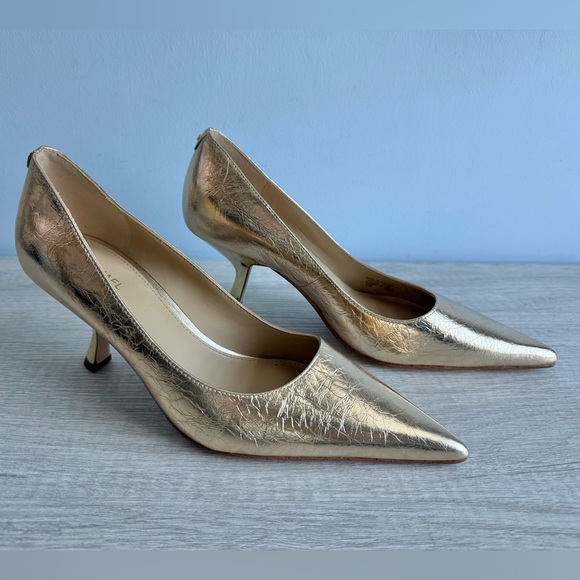Michael Kors Shoes - Michael Kors Women's Gold Luna Pointed Toe Pumps Size 6.5